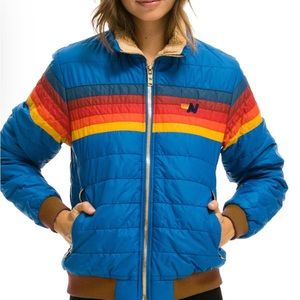 Aviator Nation 5 STRIPE JACKET - SNORKEL BLUE.Large